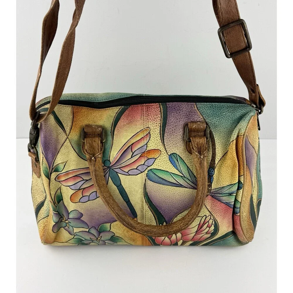 Anuska Zip Around Satchel With Cross Body Strap and 2 handles New With Tags